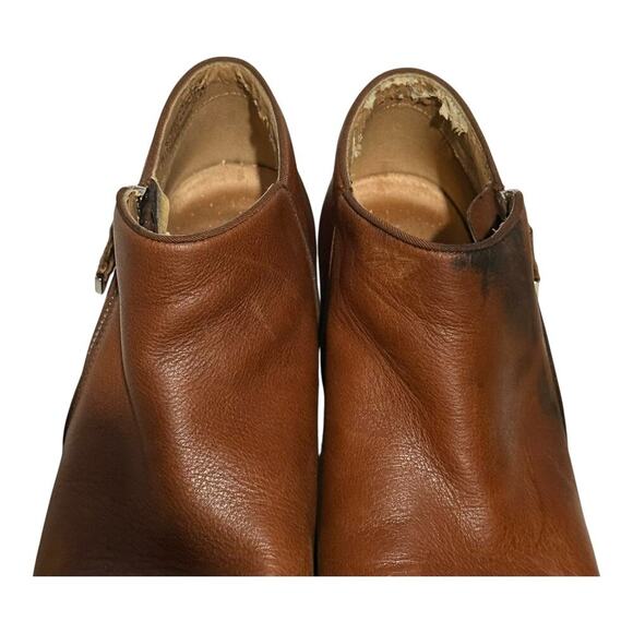 Vionic Brown Leather Side Zip Ankle Booties Women's Size 10 Orthotic Shoes - Picture 4 of 8